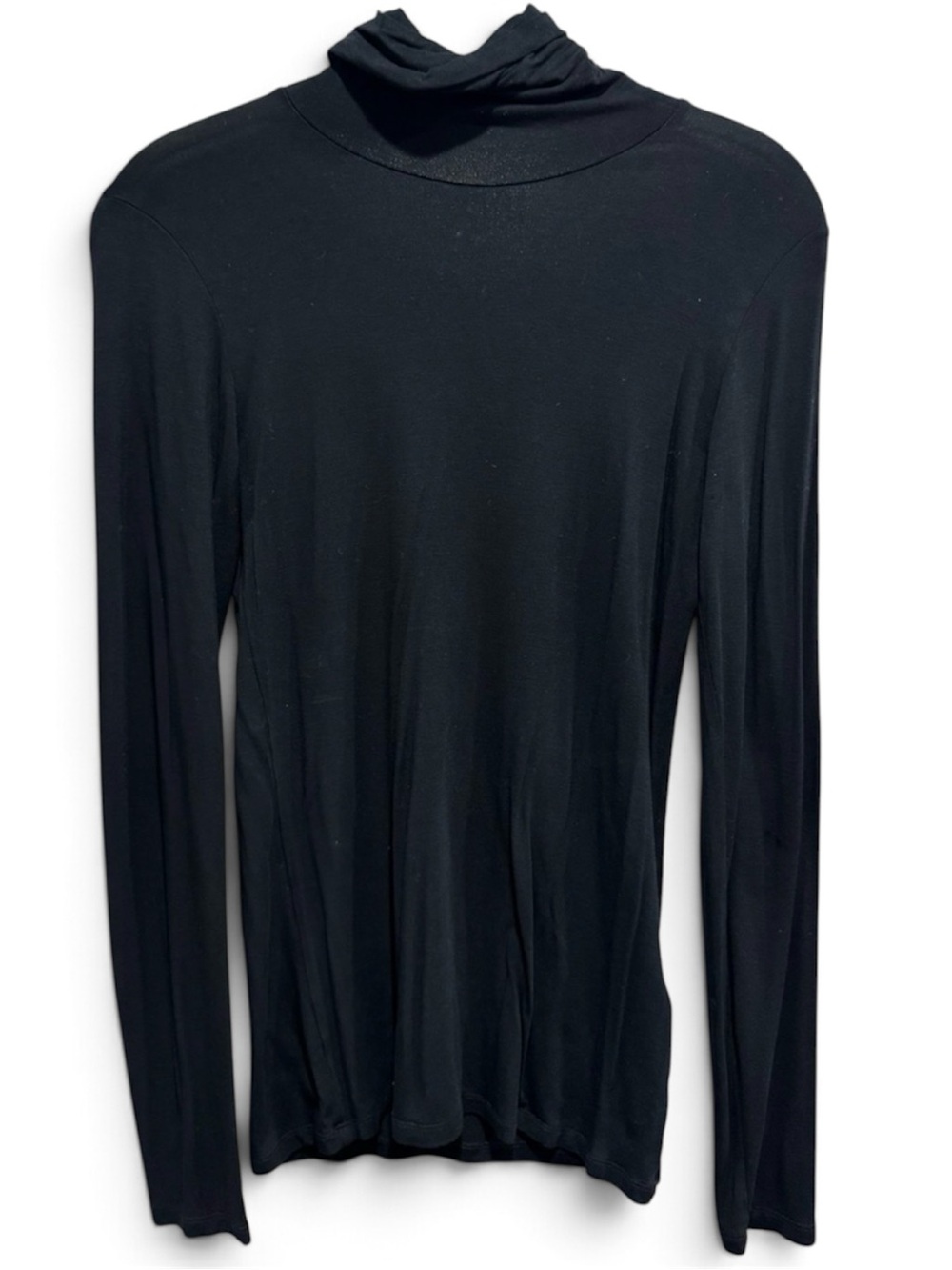 Black Second Skin Turtleneck Top Fitted Layering Made Portugal M
